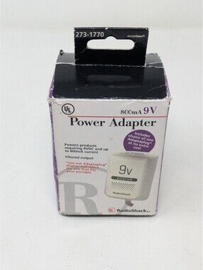 Radio Shack 9V Power AC Adapter 273-1770 9VDC 800mA 12W Class 2 Transformer